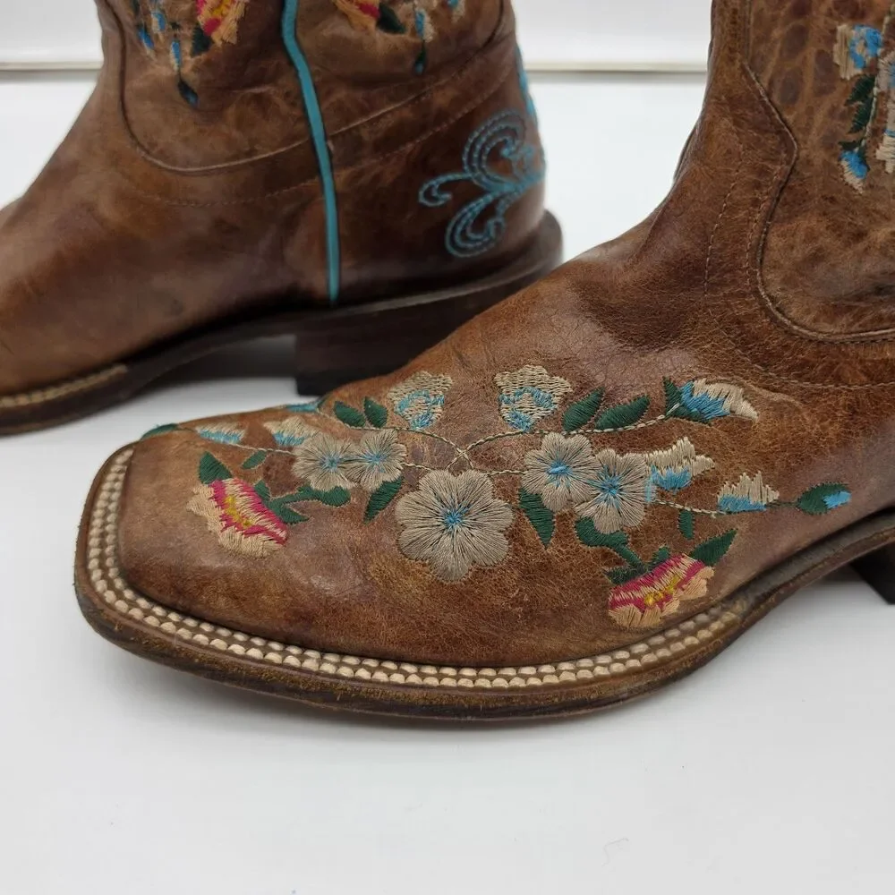 Macie Bean Rose Garden Western Square Toe Boots Women’s 8